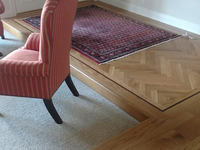 Hand Laid Herringbone & Border<br>Custom Installation